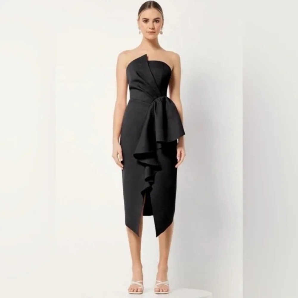 Elliatt Black Strapless Asymmetrical Cocktail Dress Size Medium